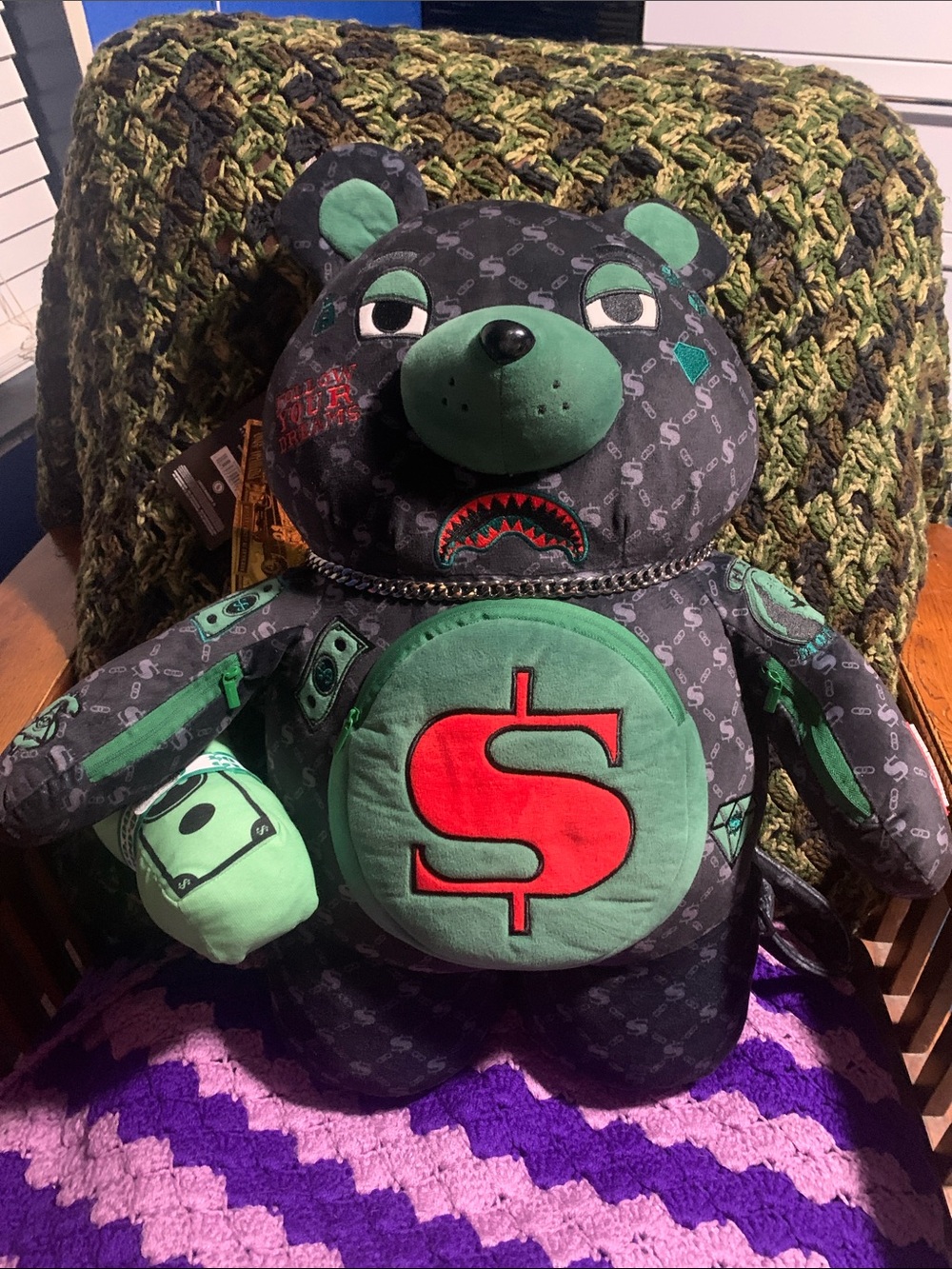 Sprayground Dinero Moneybear Teddybear Backpack